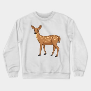 Cute spotted deer cartoon illustration Crewneck Sweatshirt